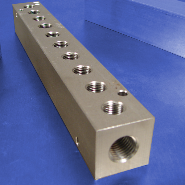 10Station, 1/4 NPT (F) Input, Stainless Steel Manifold Pneumadyne
