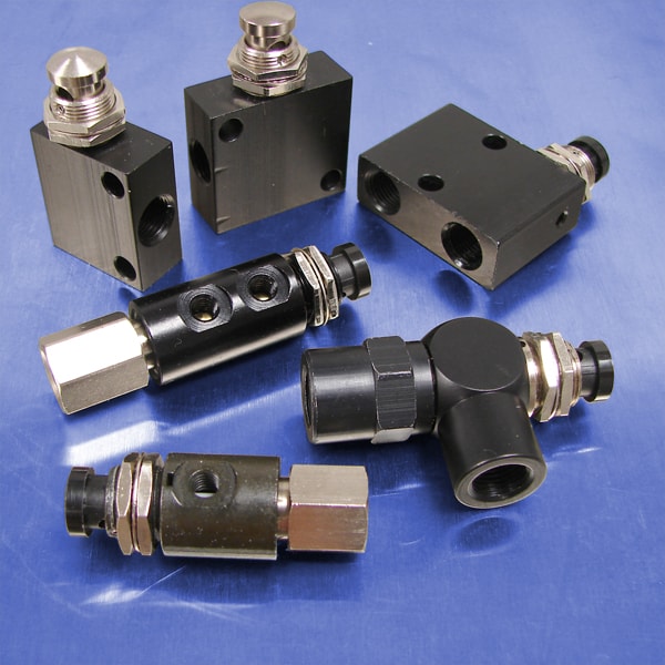 Push Button Control Valve 1/8 NPT Input Port 3Way Valves Push