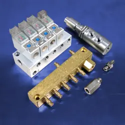 Pneumatic solenoid valves and fittings