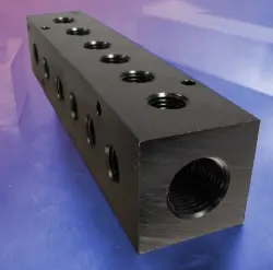 6-Station 90-Degree Output Port Pneumatic Manifolds